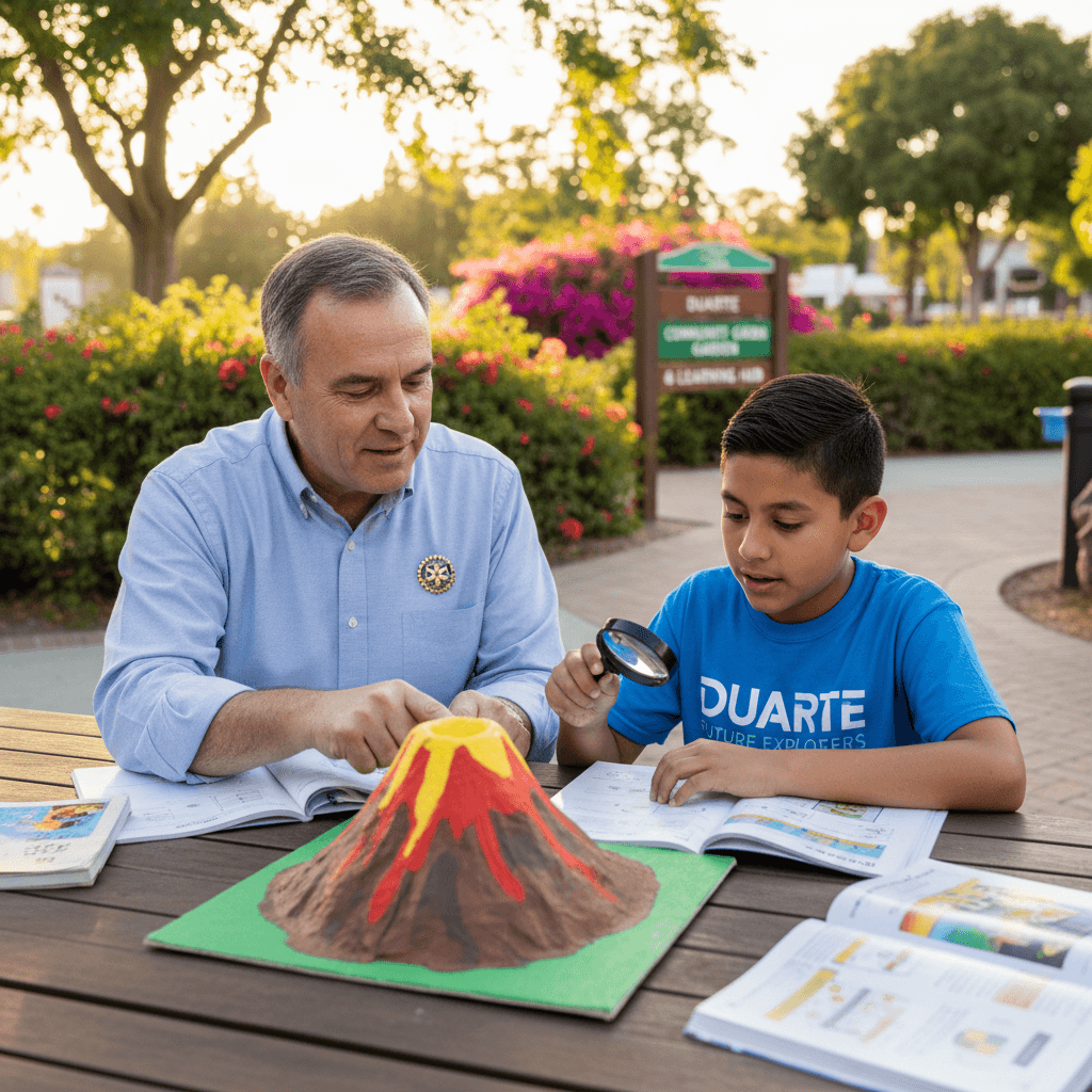 Duarte Rotary Club member mentoring a local youth in community program